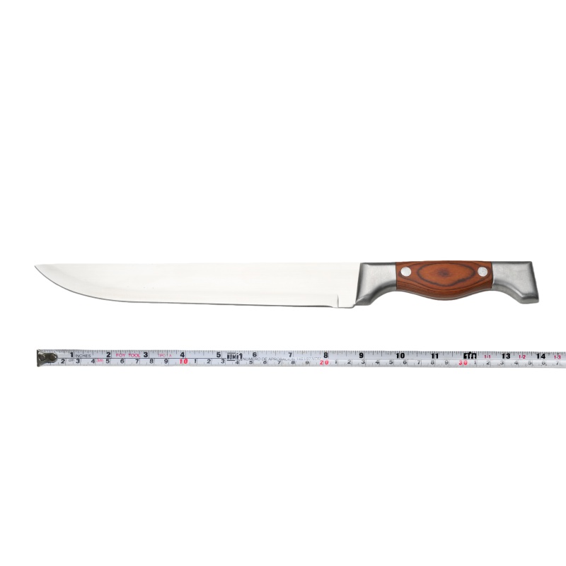 Stainless steel straight machete/barrel, outdoor hunting and survival knife with wooden handle - 图片 2