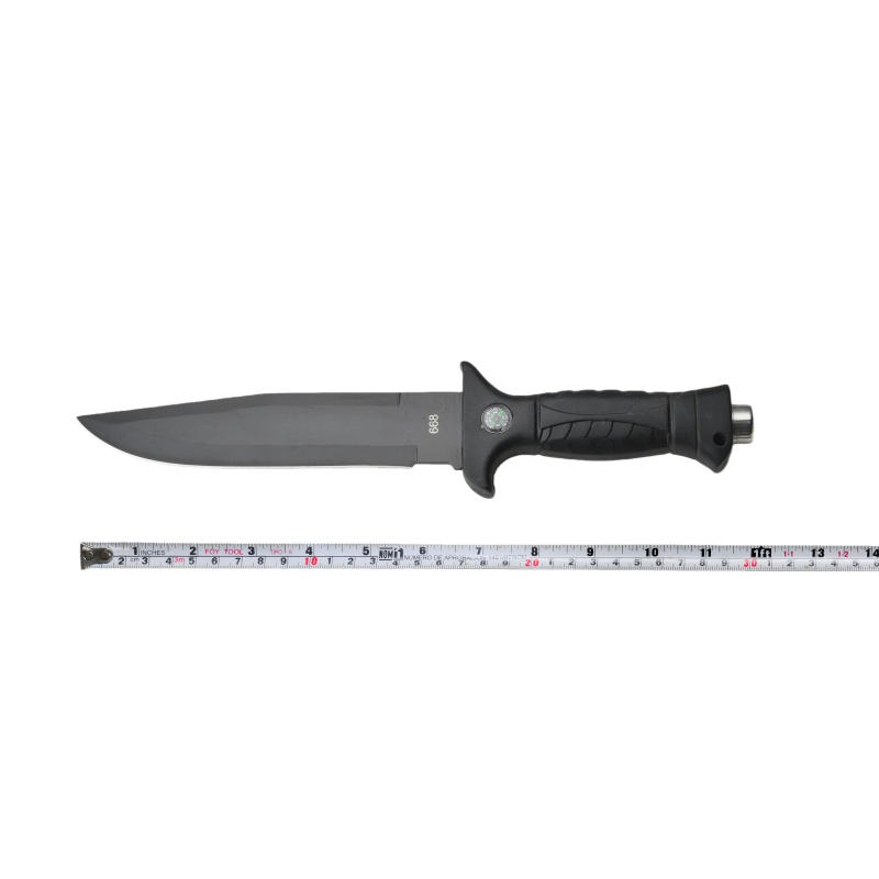 Survival camping and hiking black tactical knife, with a cool serrated blade, ideal for hunting; fixed blade design. 668 - 图片 2