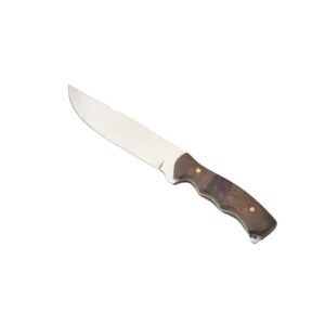 Dark Brown Wood-Grain Handle Fixed-Blade Knife — Versatile, Practical Knife for Outdoor Adventures