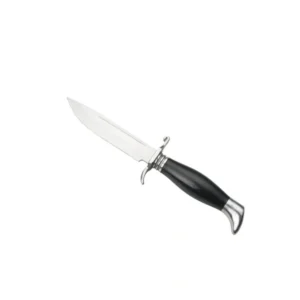 Retro-Style Classic Hunting Knife with Black Handle — Stainless Steel Tactical Fixed-Blade Knife