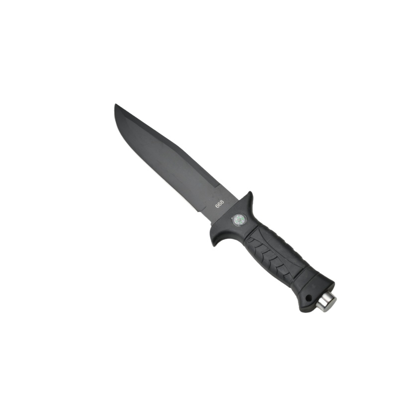 Survival camping and hiking black tactical knife, with a cool serrated blade, ideal for hunting; fixed blade design. 668 - 图片 3