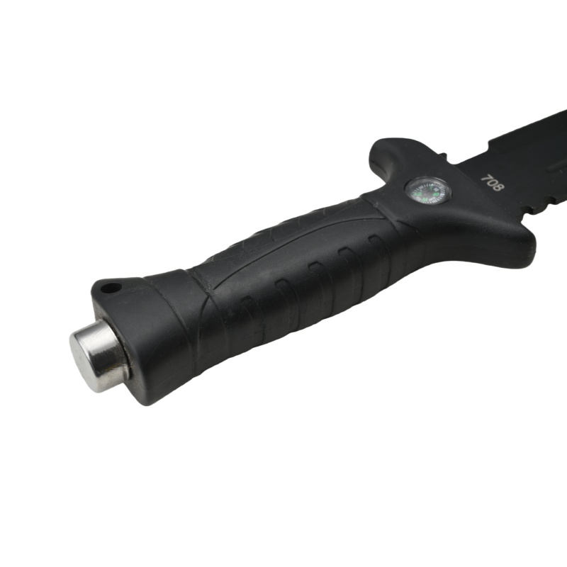 Survival camping and hiking black tactical knife, with a cool serrated blade, ideal for hunting; fixed blade design. 708 - 图片 6