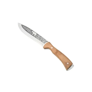 Engraved Straight Knife — Retro-Style Dual-Purpose Outdoor & Collectible Blade